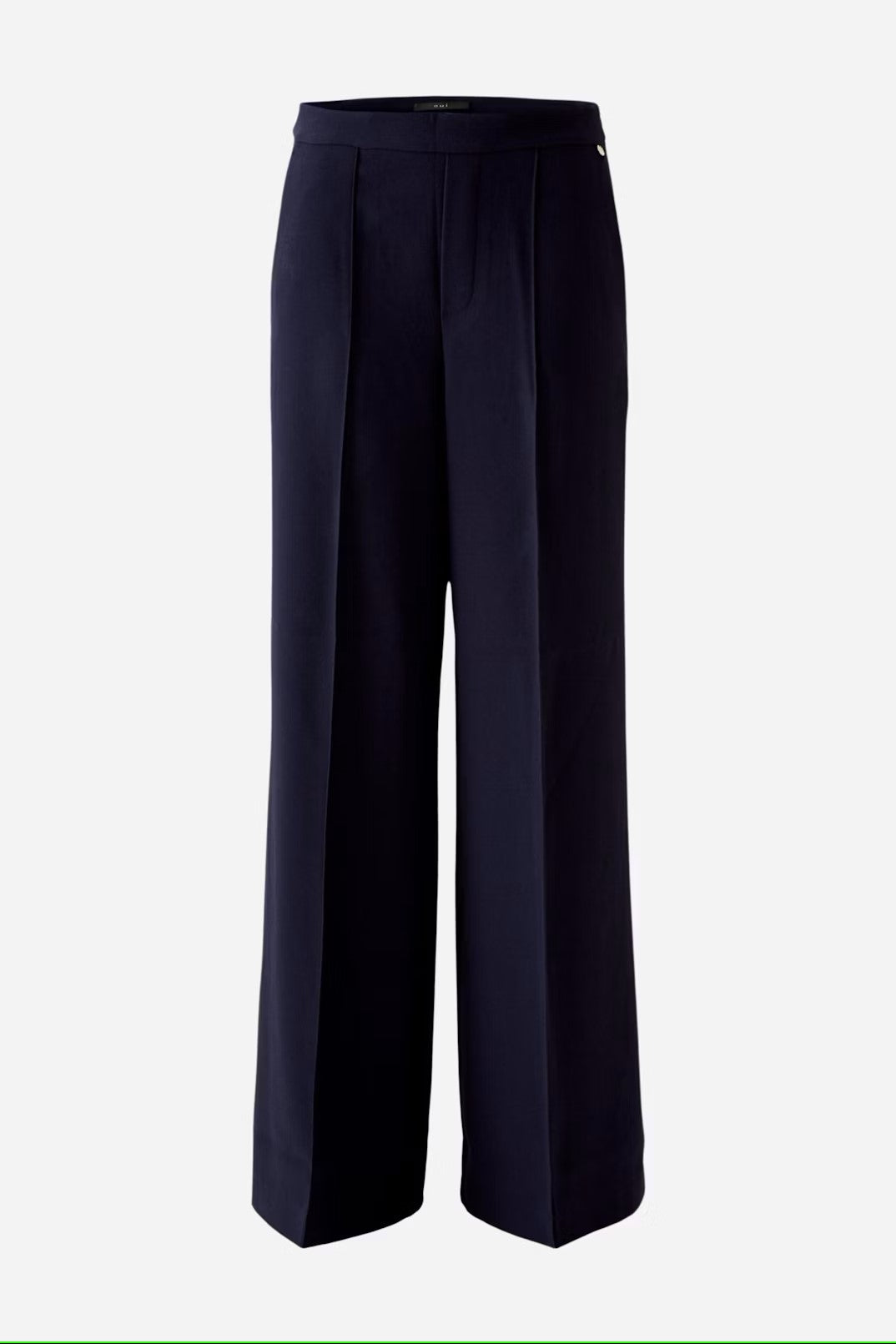 navy trousers front wide leg