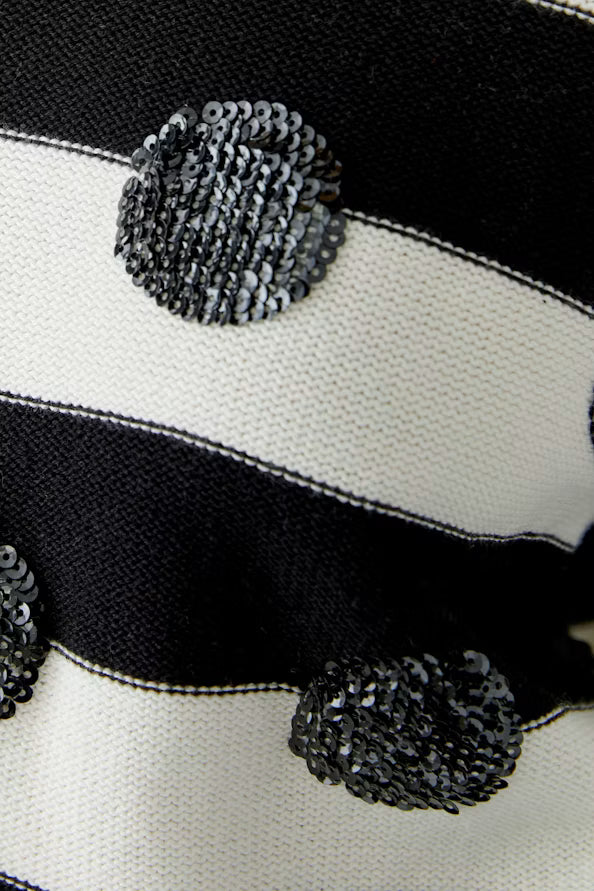 pullover - white black