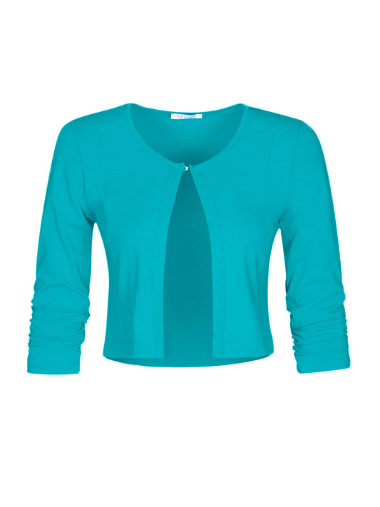 Stretch Cardigan - Aqua & White