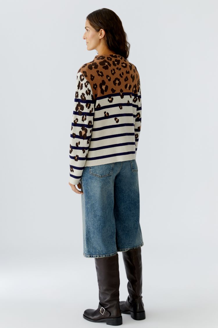 Leopard Print Stripe Jumper