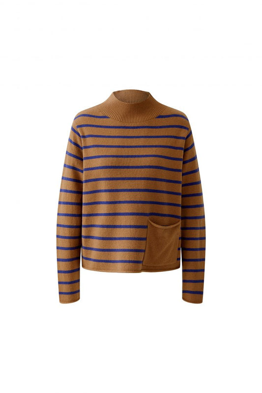 Camel & Blue Stripe Jumper