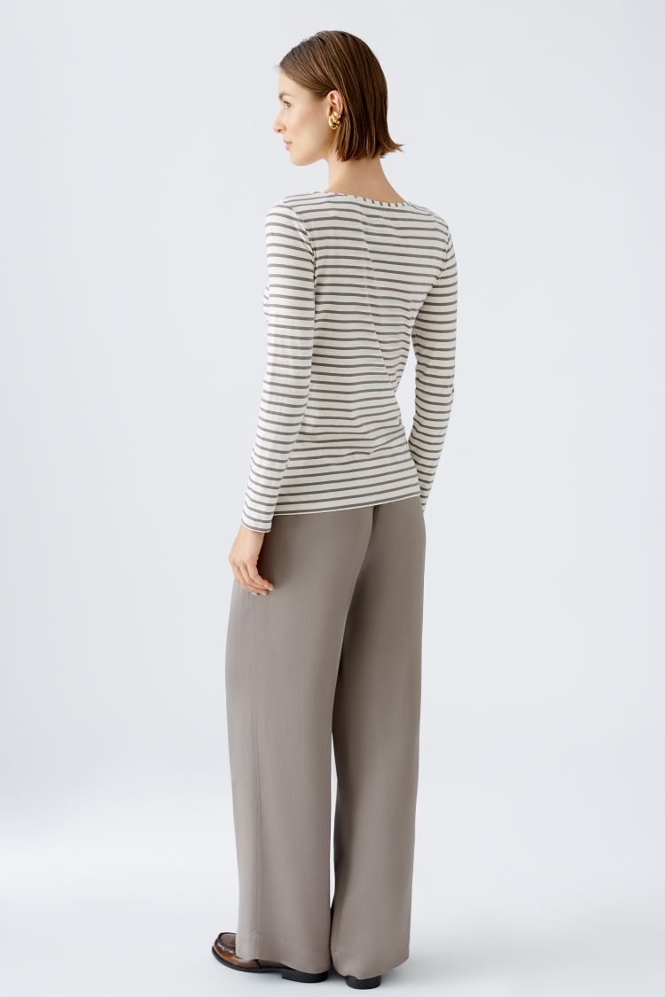 Oui Long Sleeve Striped Shirt