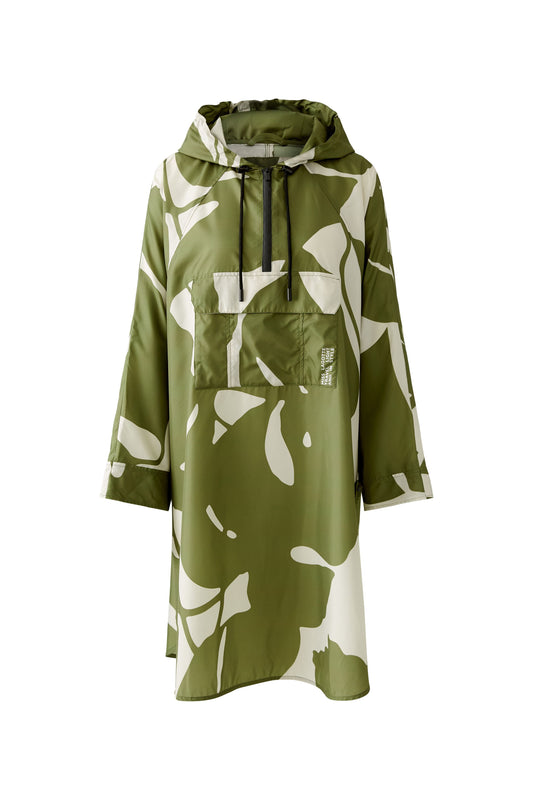 Leaf Print Poncho Raincoat