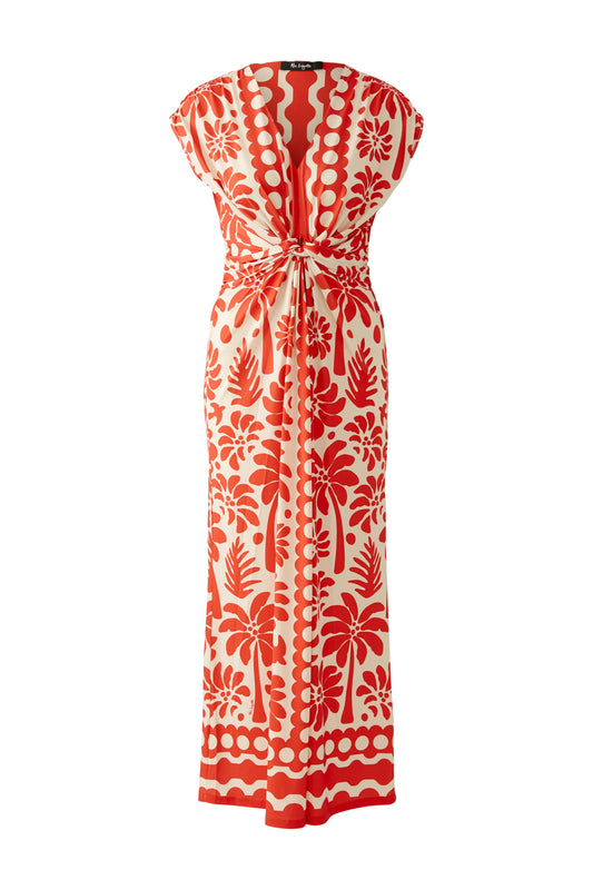 Red Tropical Print Dress