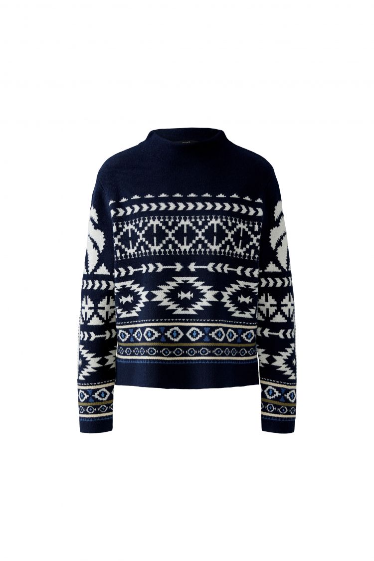 Navy & White Pattern Jumper