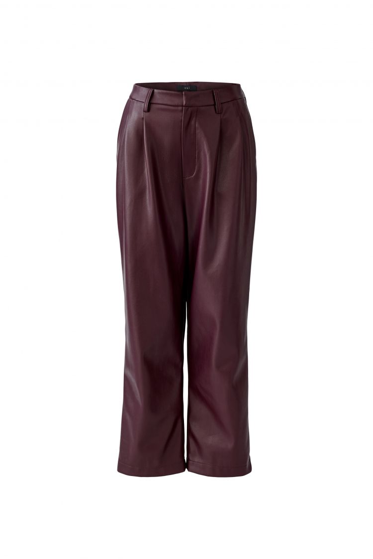 Pleated Pleather Trousers