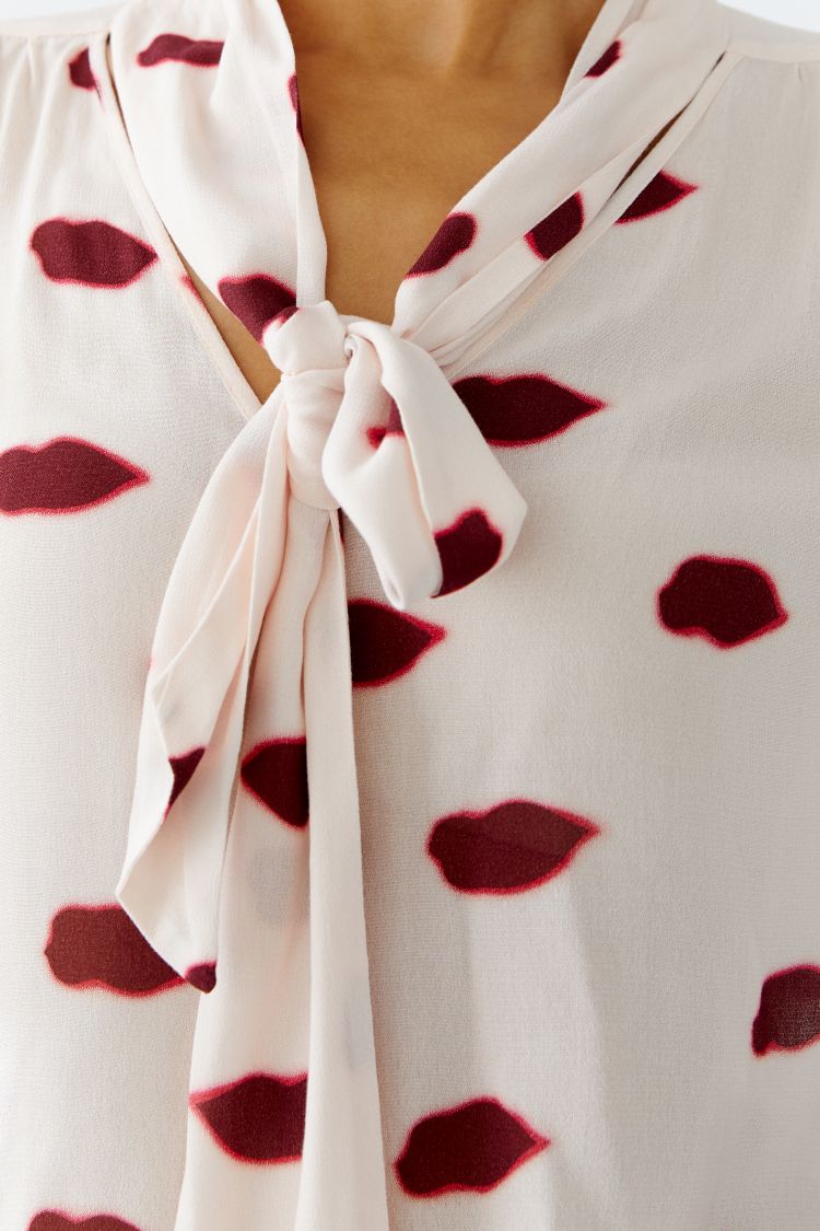 Rose Red Lip Print Blouse