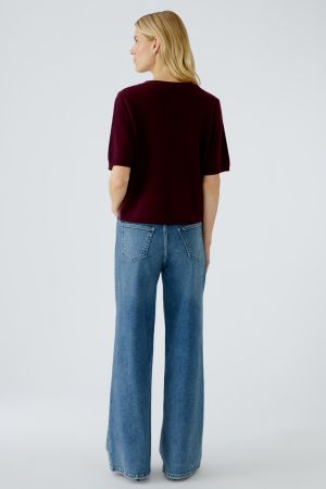 Short Sleeve Pleather Pullover - Bramble Berry