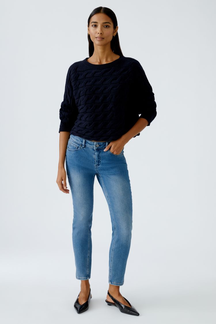 Sirah Jumper in Grey, Blue & Bramble Berry