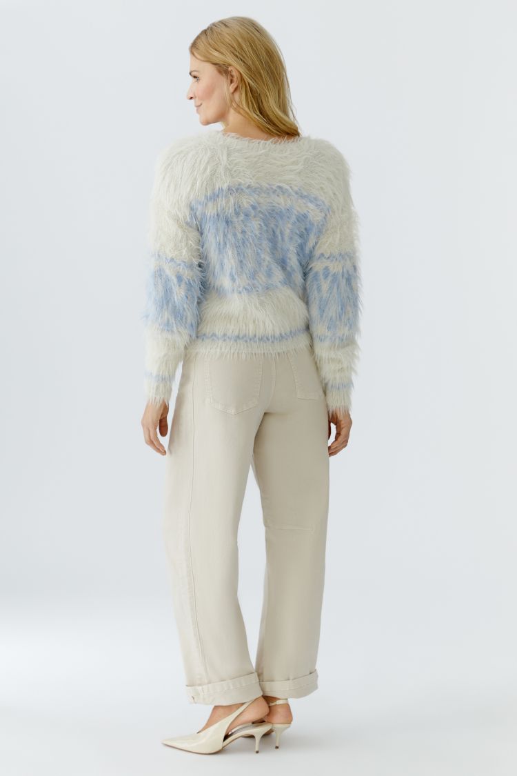 White & Blue Pattern Pullover