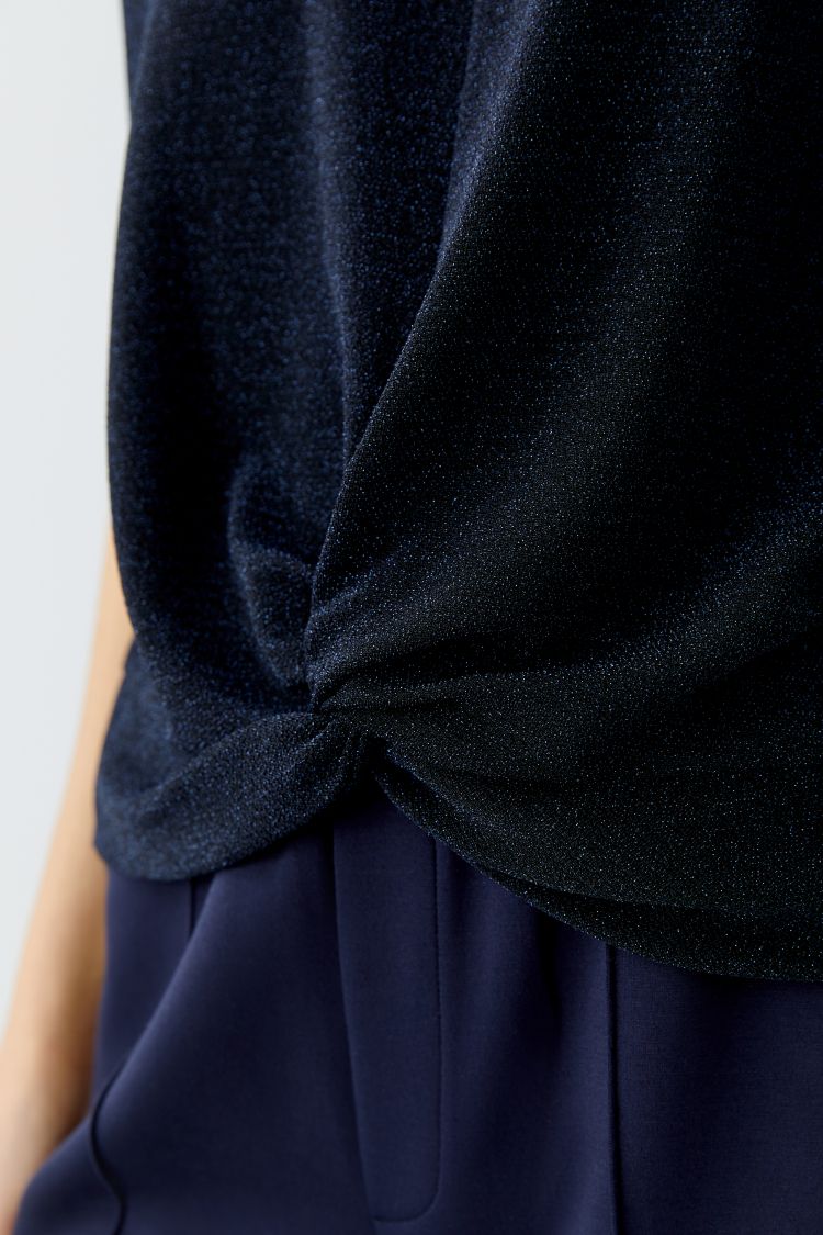 Navy Sparkle Blouse