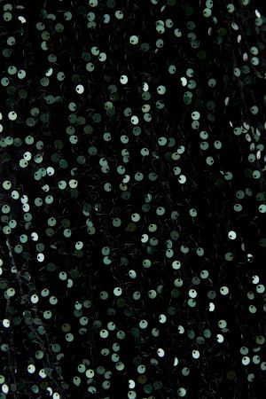 Oui Emerald Green Sequin Fit & Flare Dress
