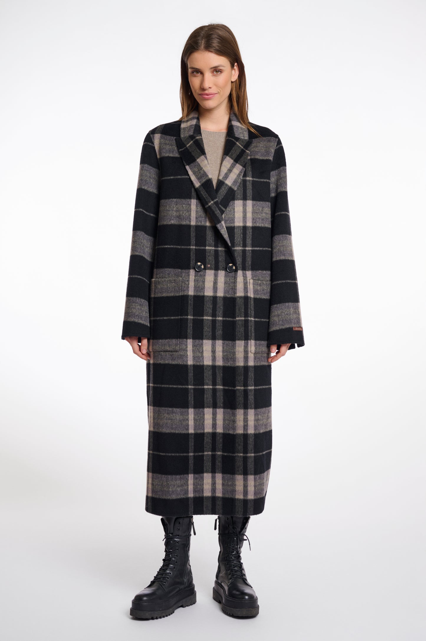 Adria Reversible Check Coat