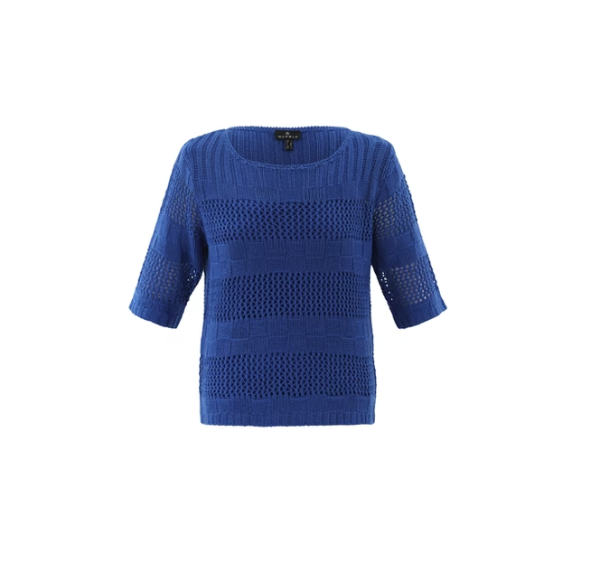 Blue Knit Sweater with tank top Marble 7820-153