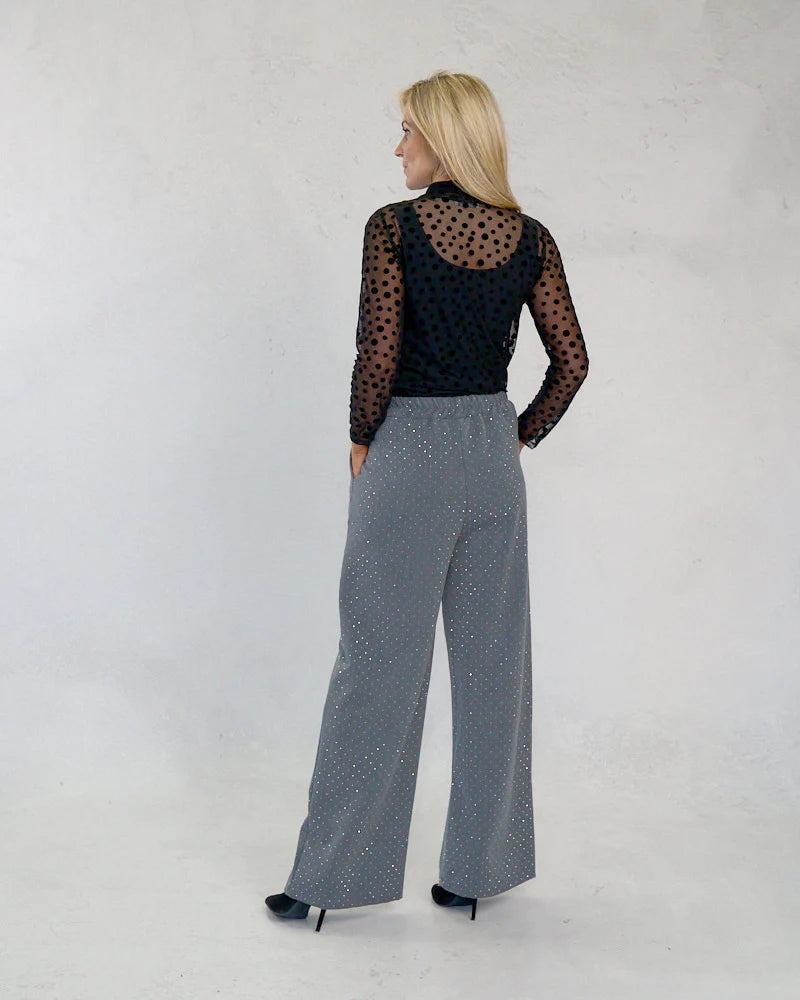 D.E.C.K Wide leg sparkle trousers - back