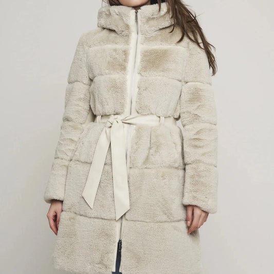 Harvard Faux Fur Belted Coat