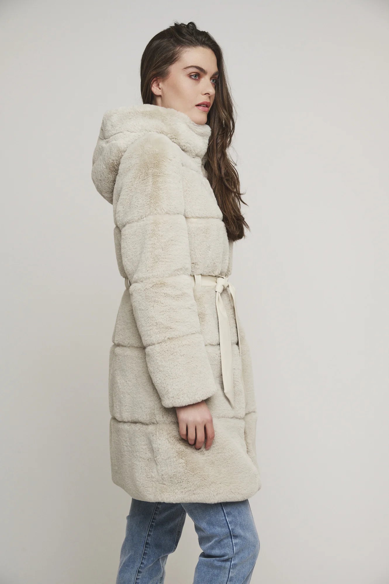 Harvard Faux Fur Belted Coat