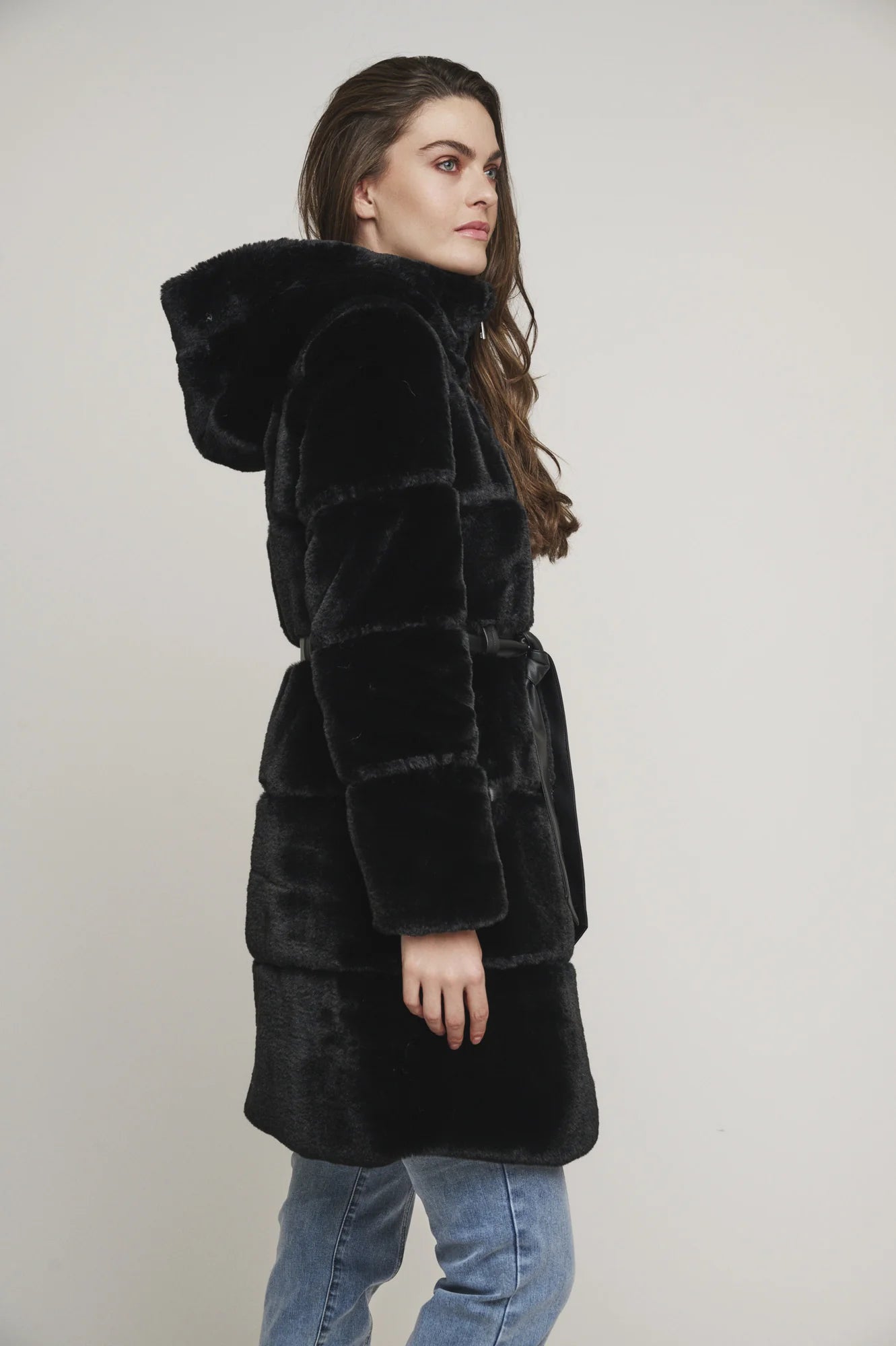 Harvard Faux Fur Belted Coat