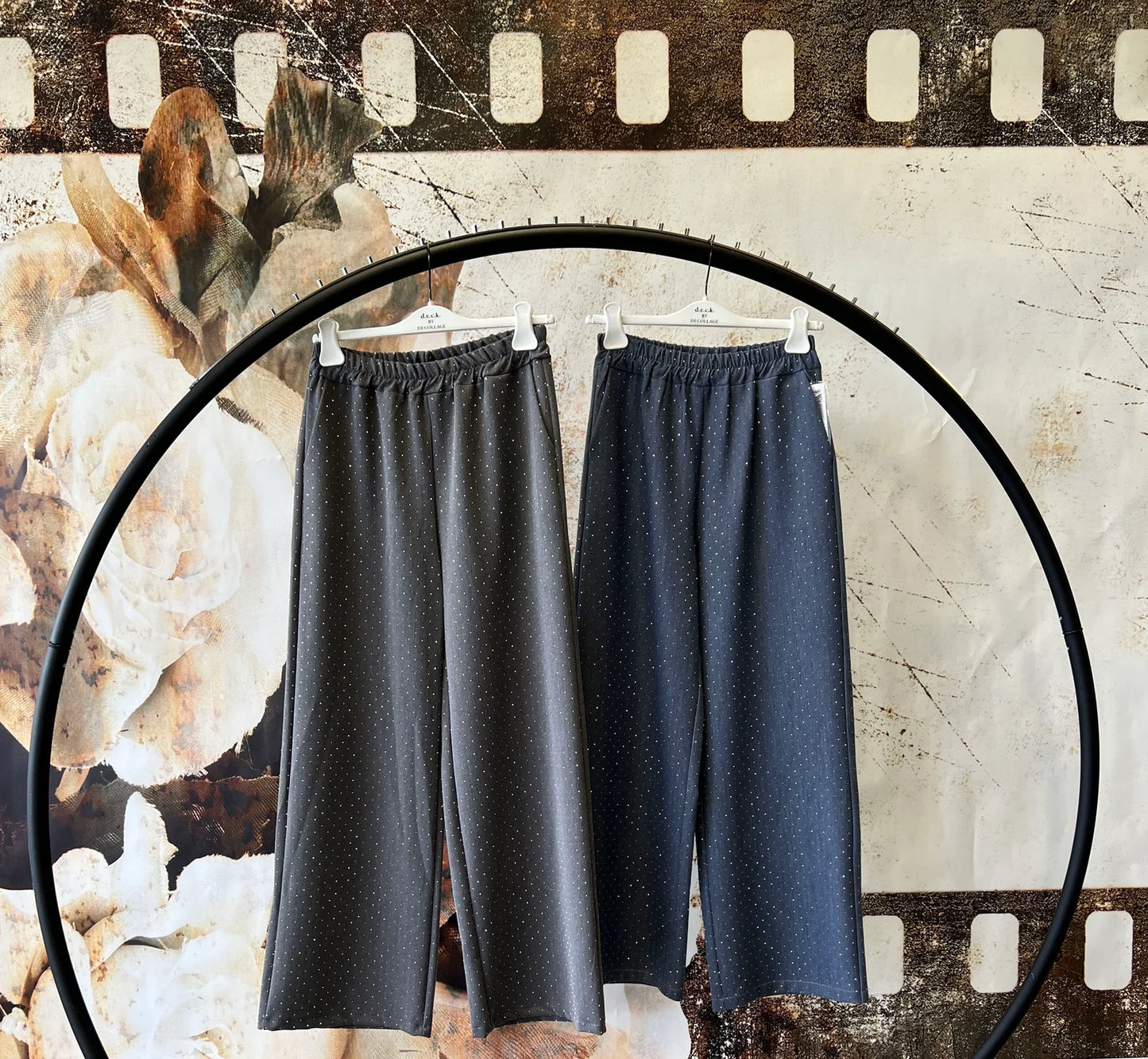 D.E.C.K Wide leg sparkle trousers - pair