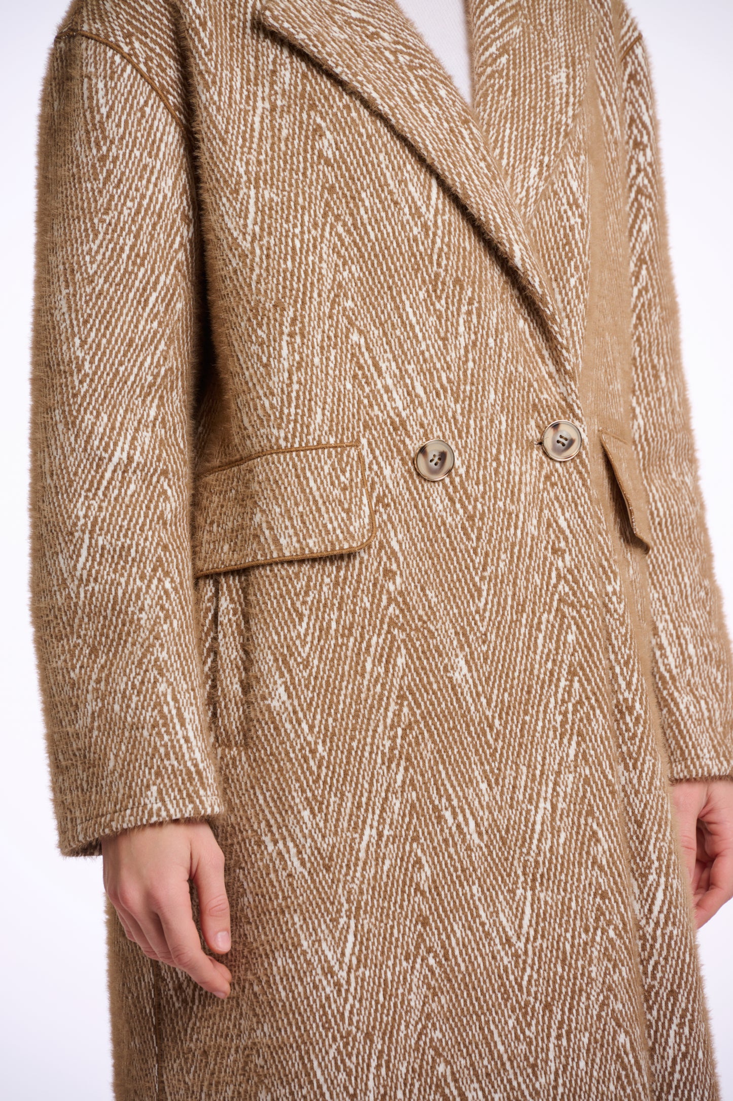 Inge Double Breasted Zip Zag Coat