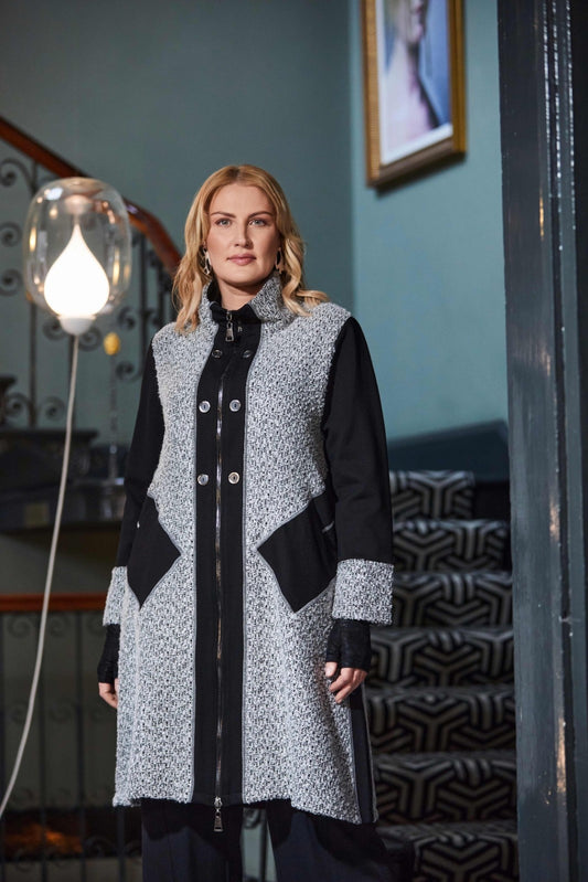 Wool Mix Contrast Coat