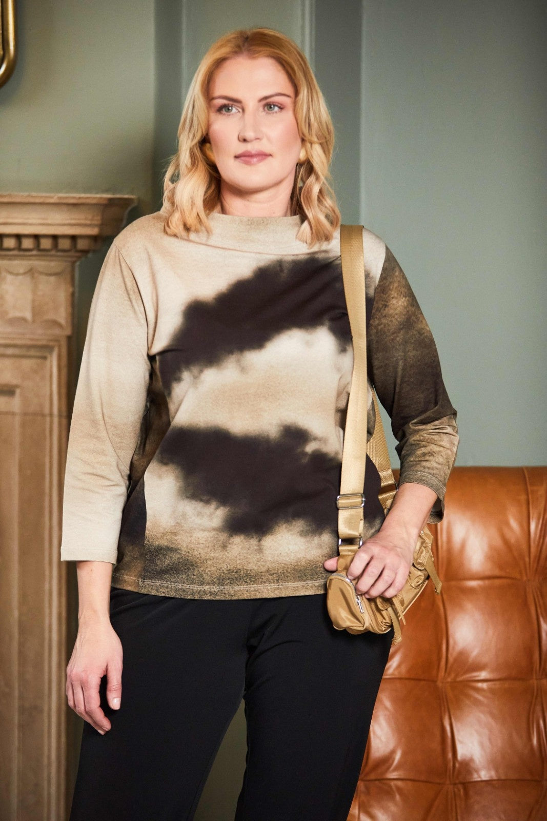Khaki Print Blouse