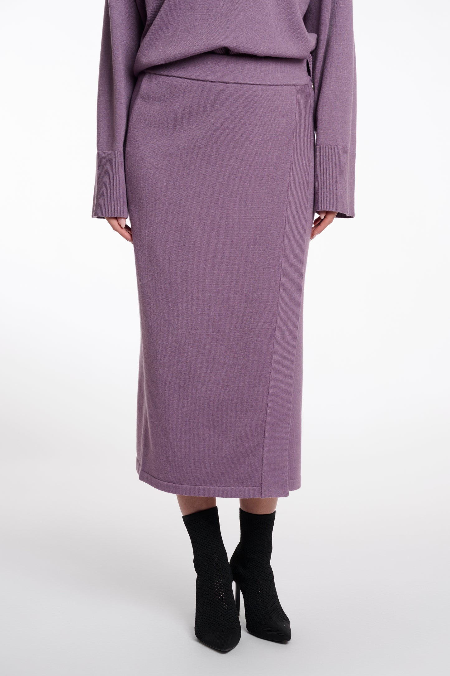 Silvo Knit Wrap Midi Skirt