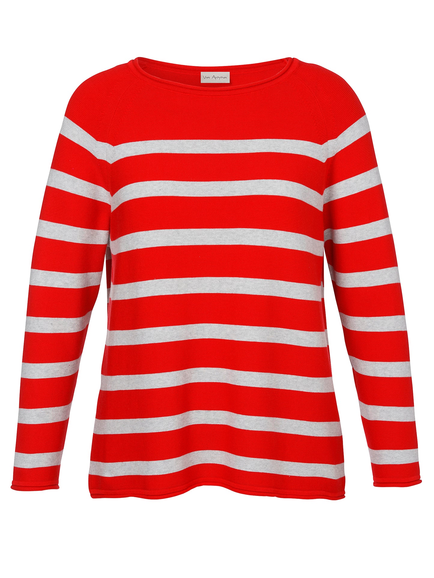 Red & Grey Stripe Pullover