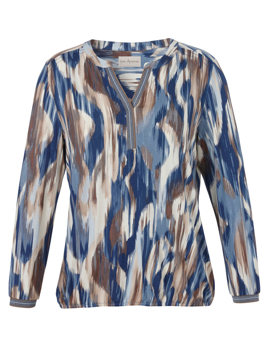 Blue Print Jersey Blouse