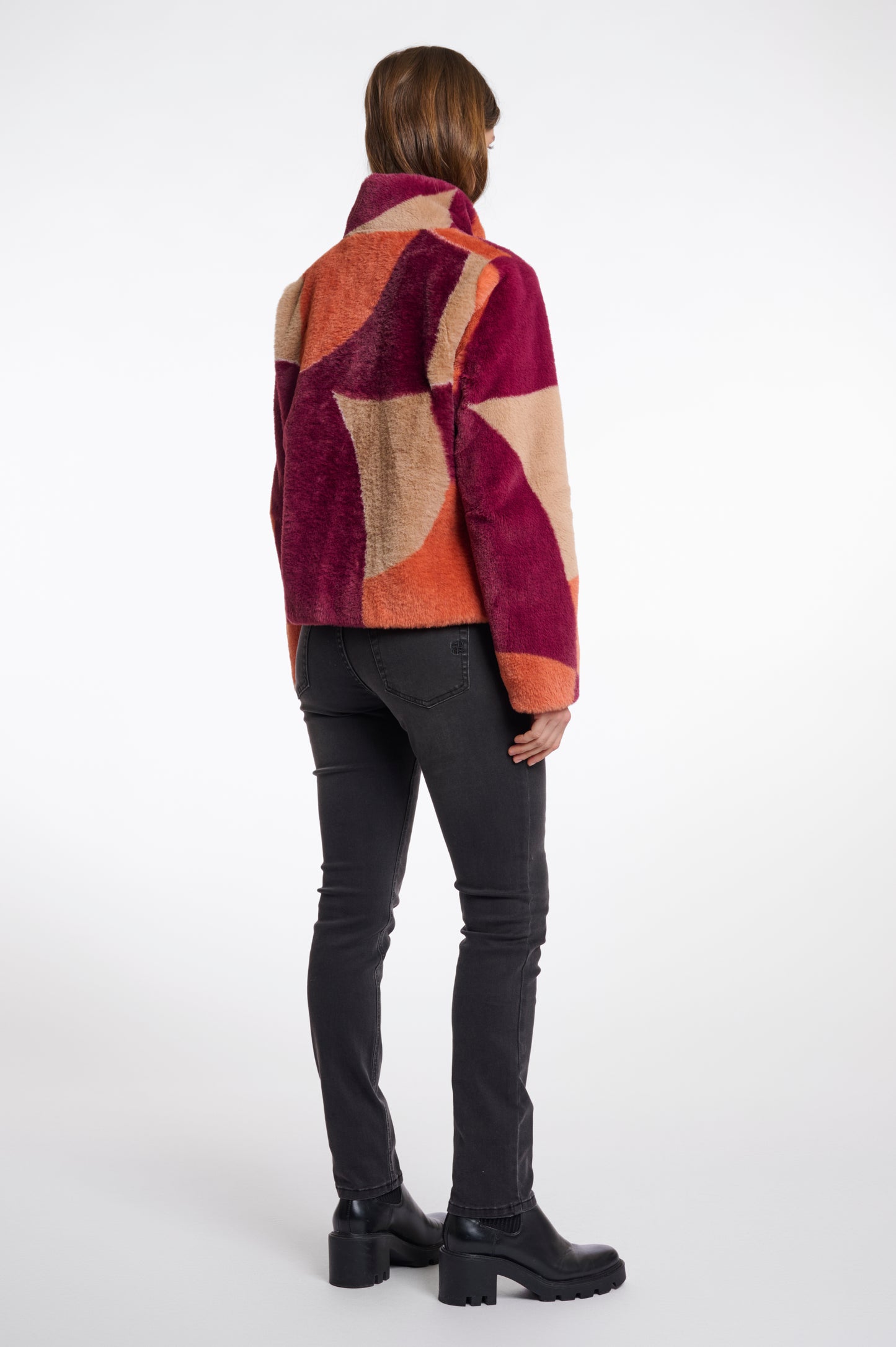 Vie Single Brested Faux Fur Jacket