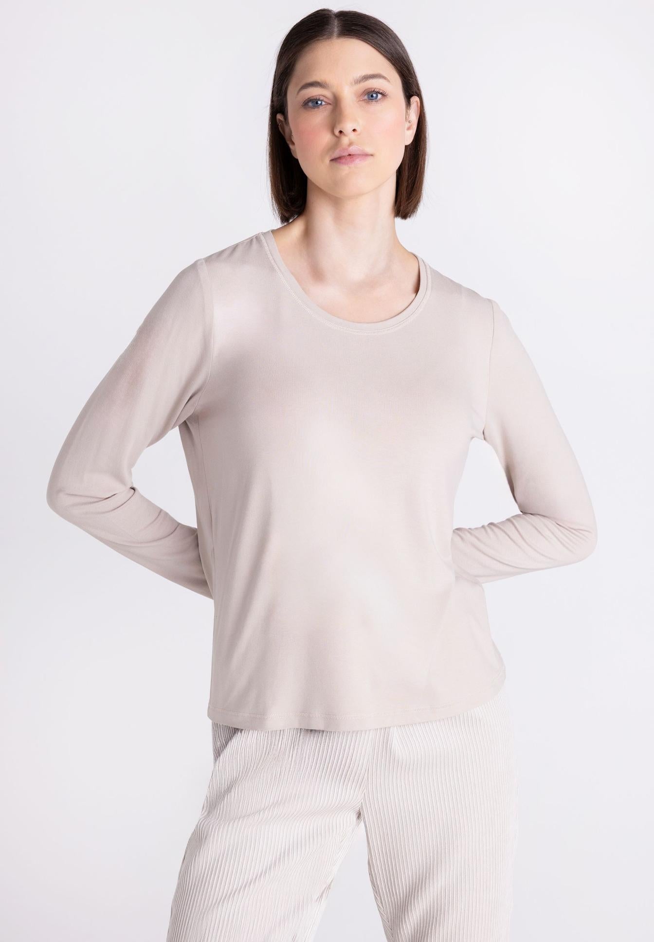 Soft Touch Long Sleeve Top – Stone