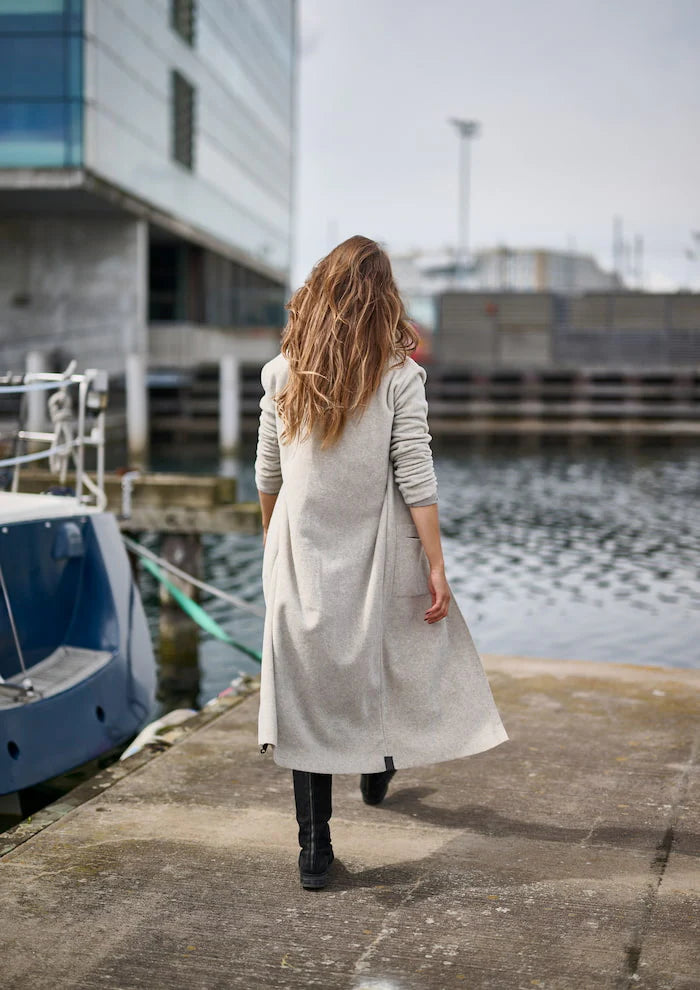 Henriette Long Cardigan in Light Sand