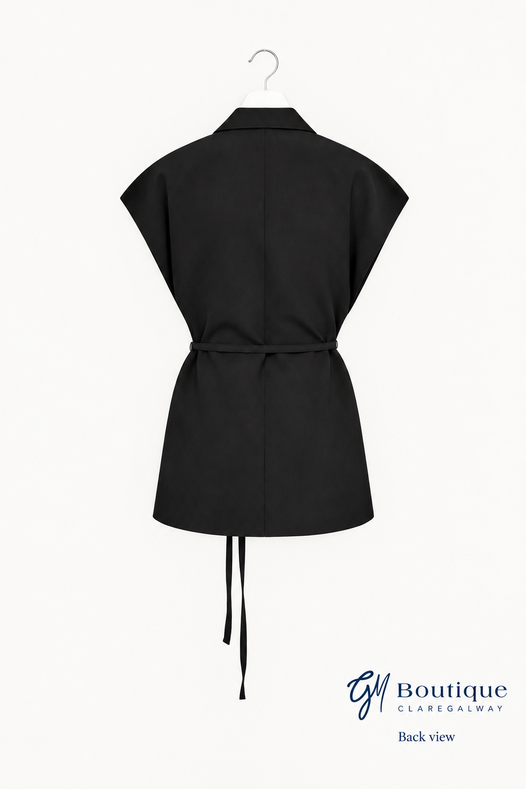 Mos Mosh Lucine Miley vest on a white hanger, back view with GM Boutique Claregalway branding