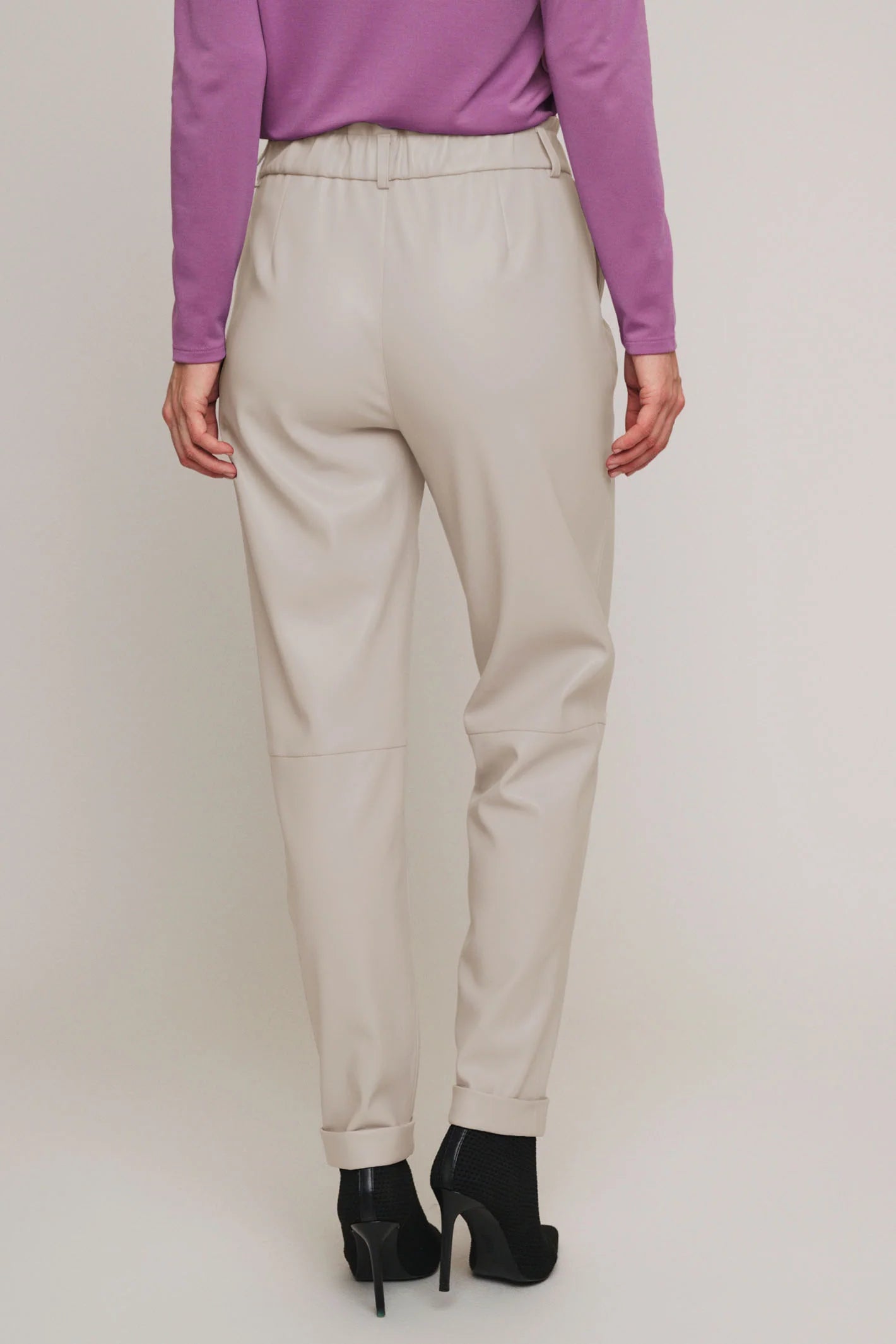 Faux Leather Paperbag Trousers