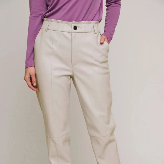 Faux Leather Paperbag Trousers