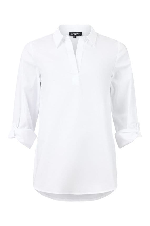 White V-Neck Blouse