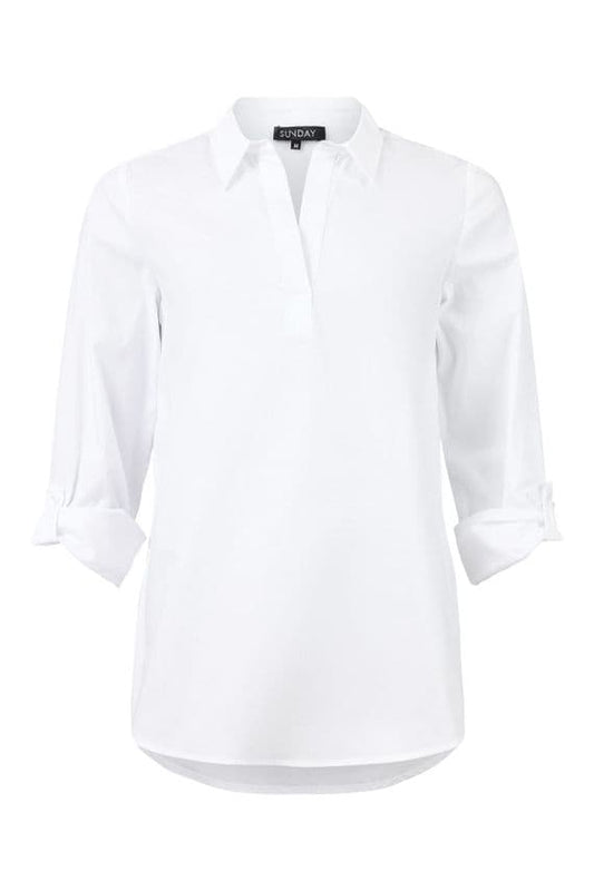 White V-Neck Blouse
