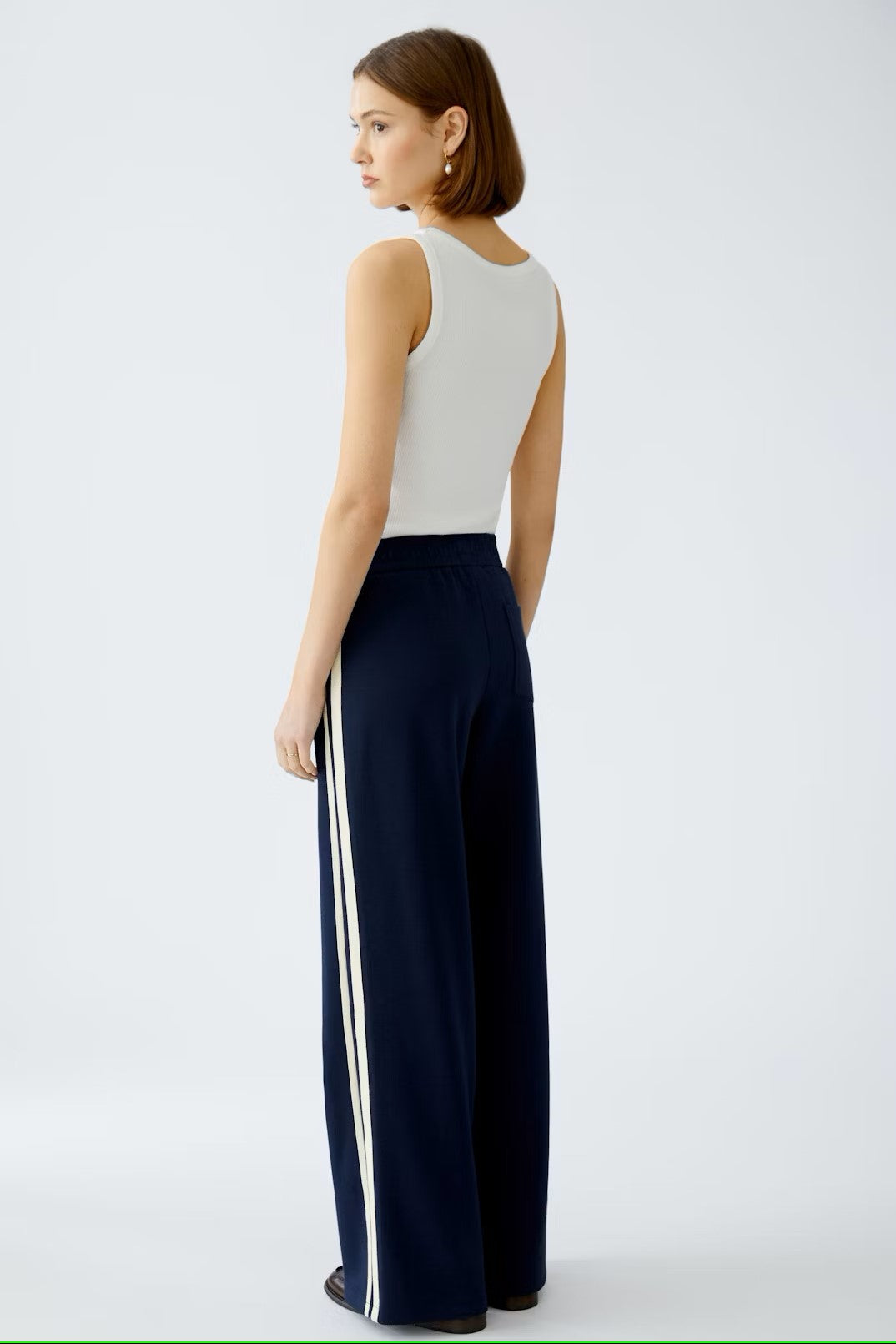 oui navy wide leg trousers lifestyle back