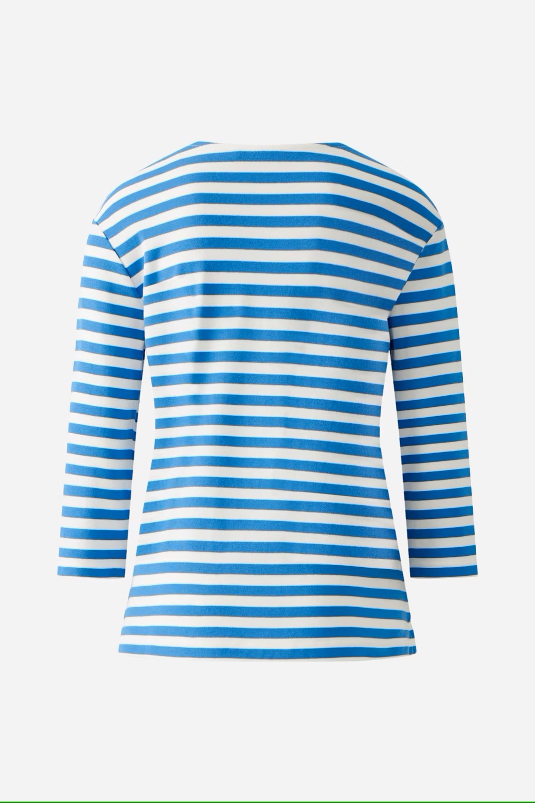 soft blue 3/4 length sleeve stripe top back oui