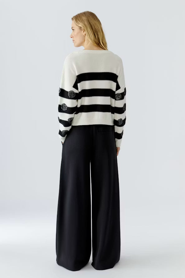 pullover - white black