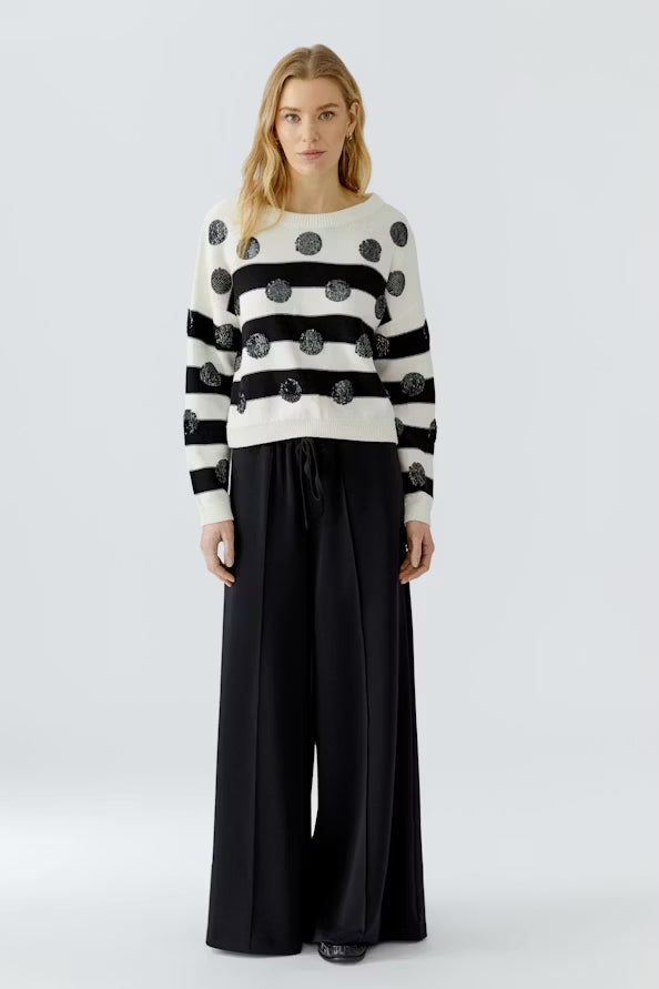 pullover - white black