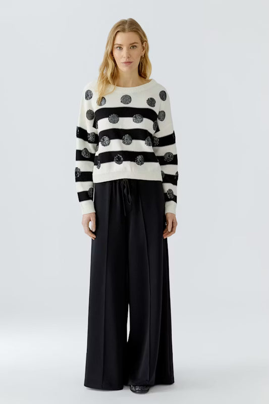 pullover - white black