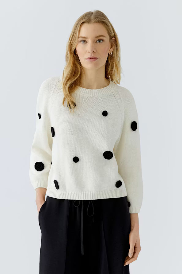 pullover - white black