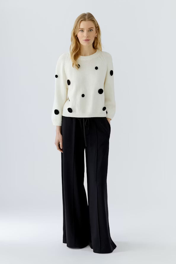 pullover - white black