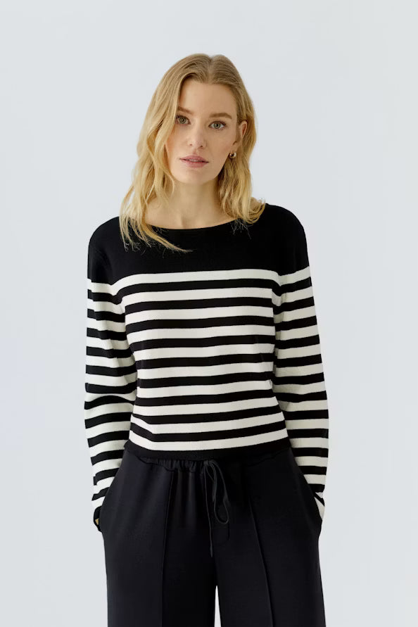 pullover - black offwhite