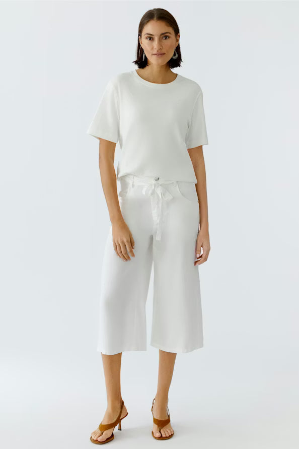 Oui High Rise linen White Trousers