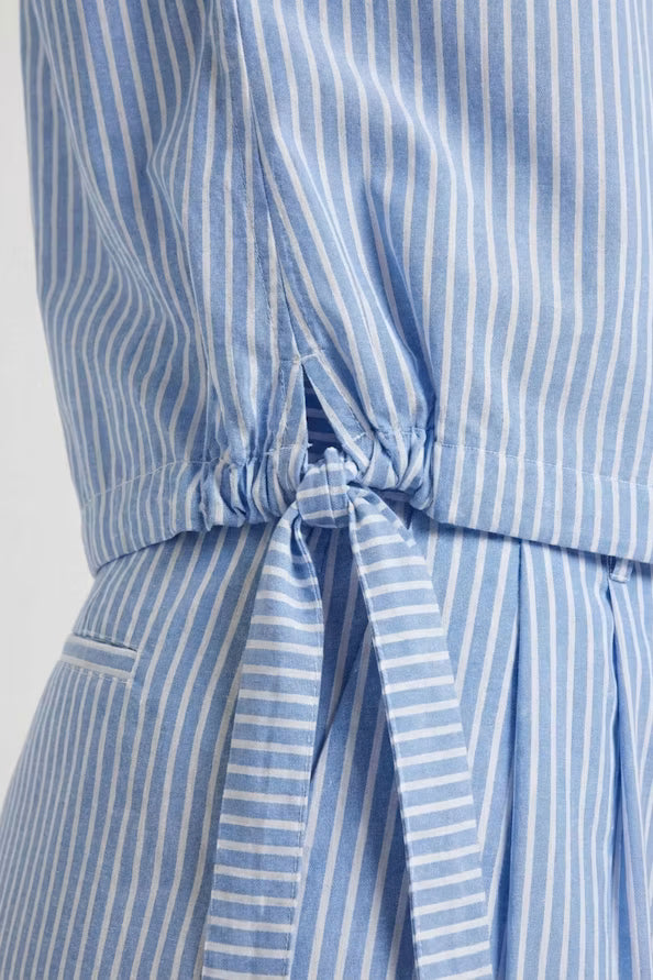 Blouse - light blue white