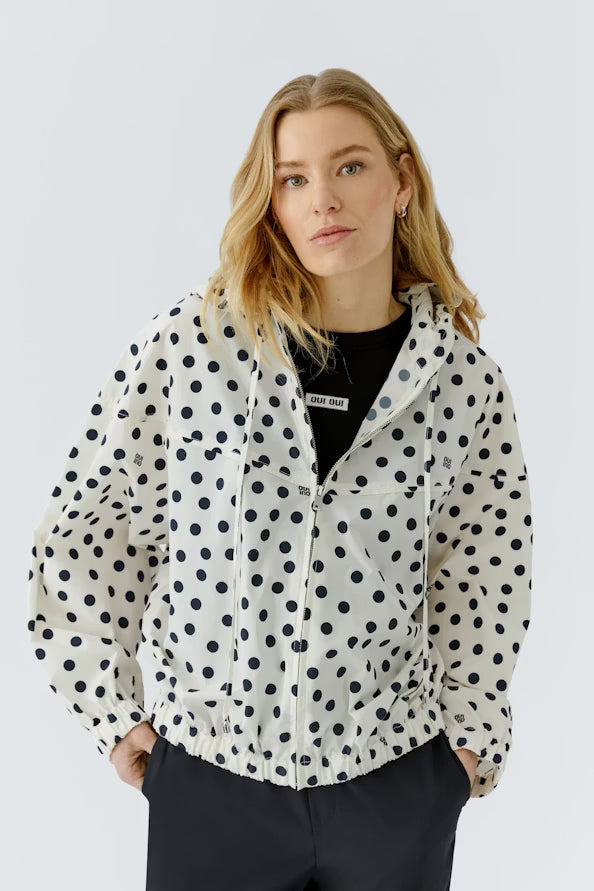 Polka Dot Windbreaker with hood