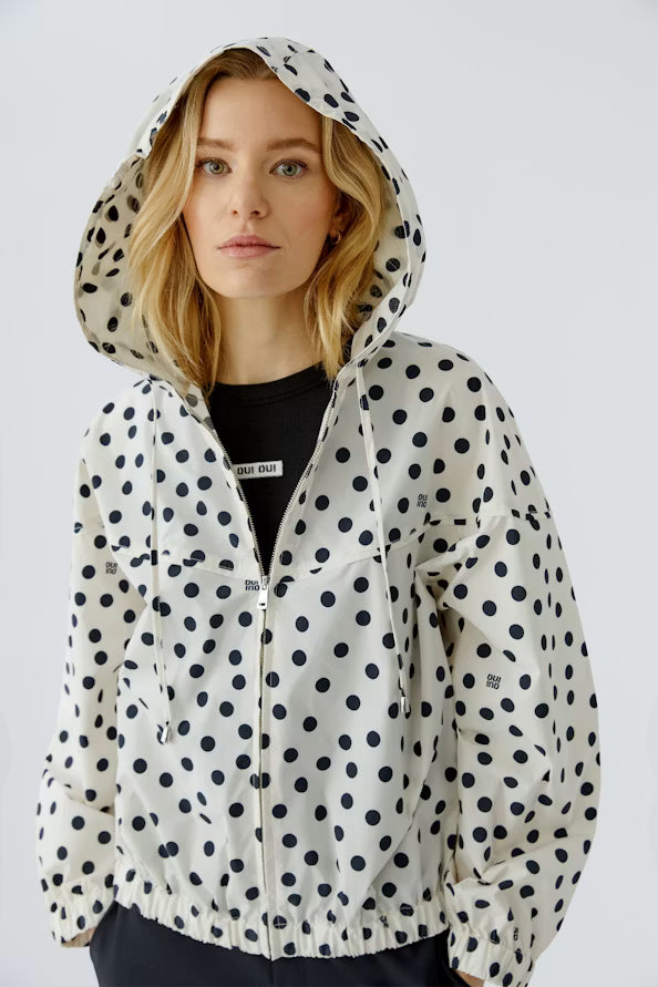 Polka Dot Windbreaker with hood