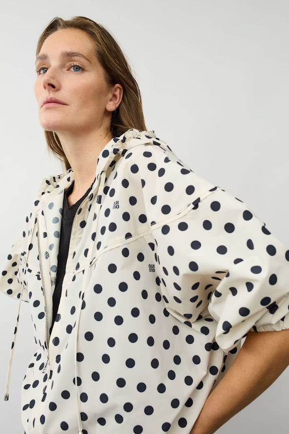 Polka Dot Windbreaker with hood